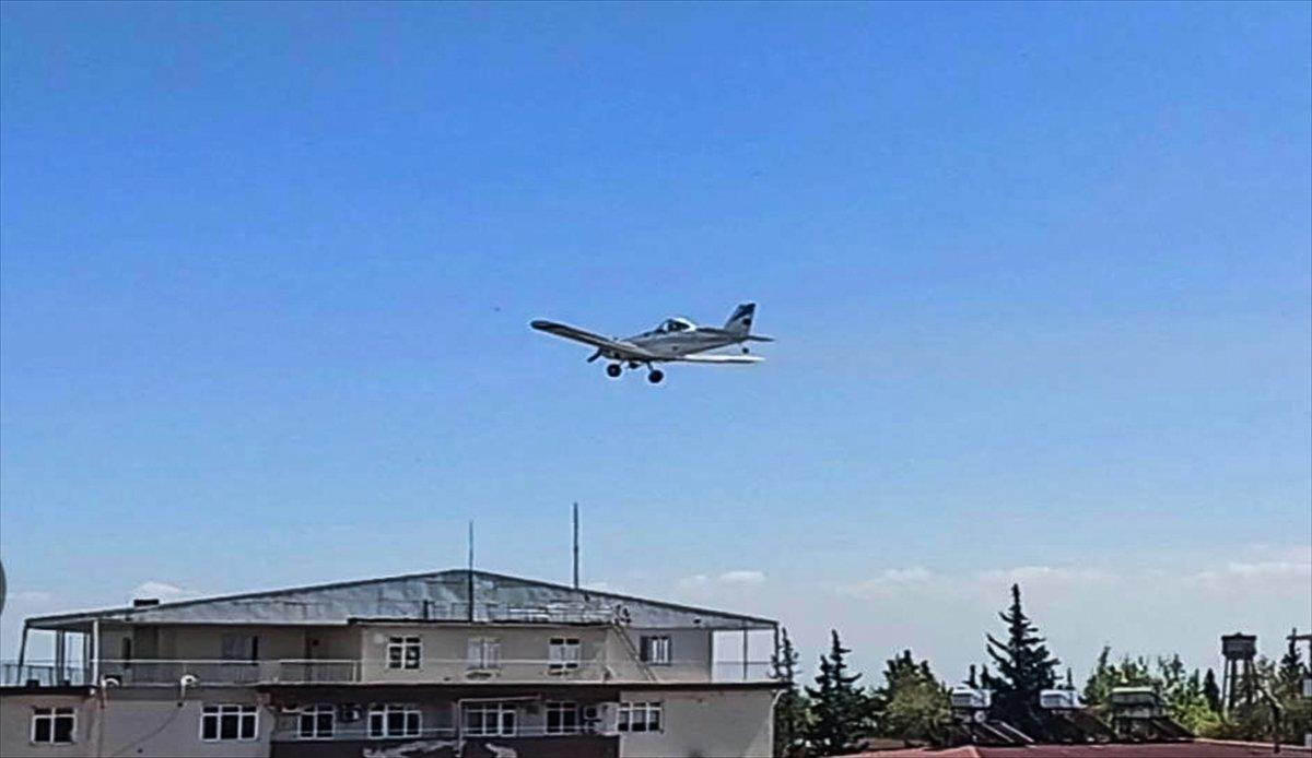 Hatay'da havadan dezenfektan sıkıldı