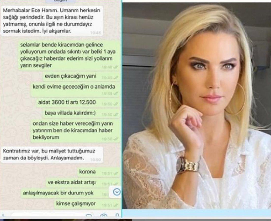 Ece Erken, ev sahibi ile yazışmasını paylaştı