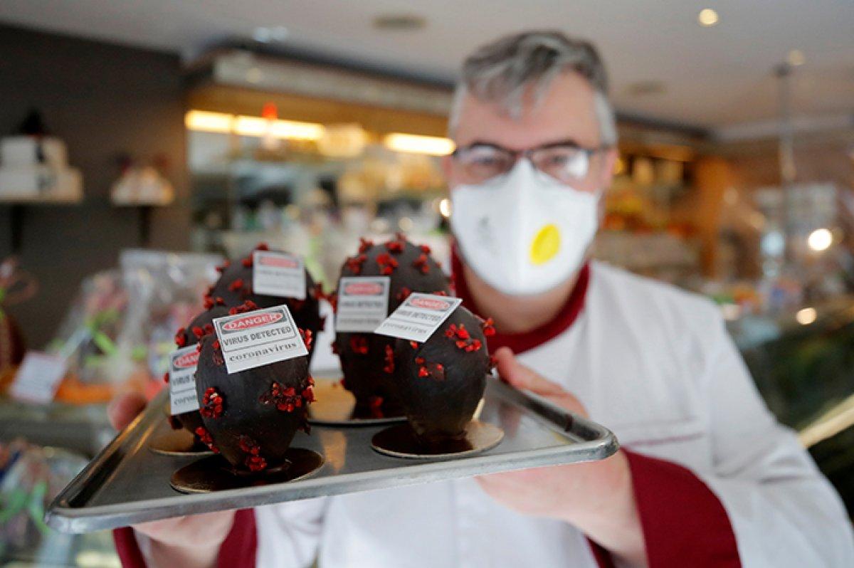 Fransız çikolatacıdan koronaya benzeyen çikolata