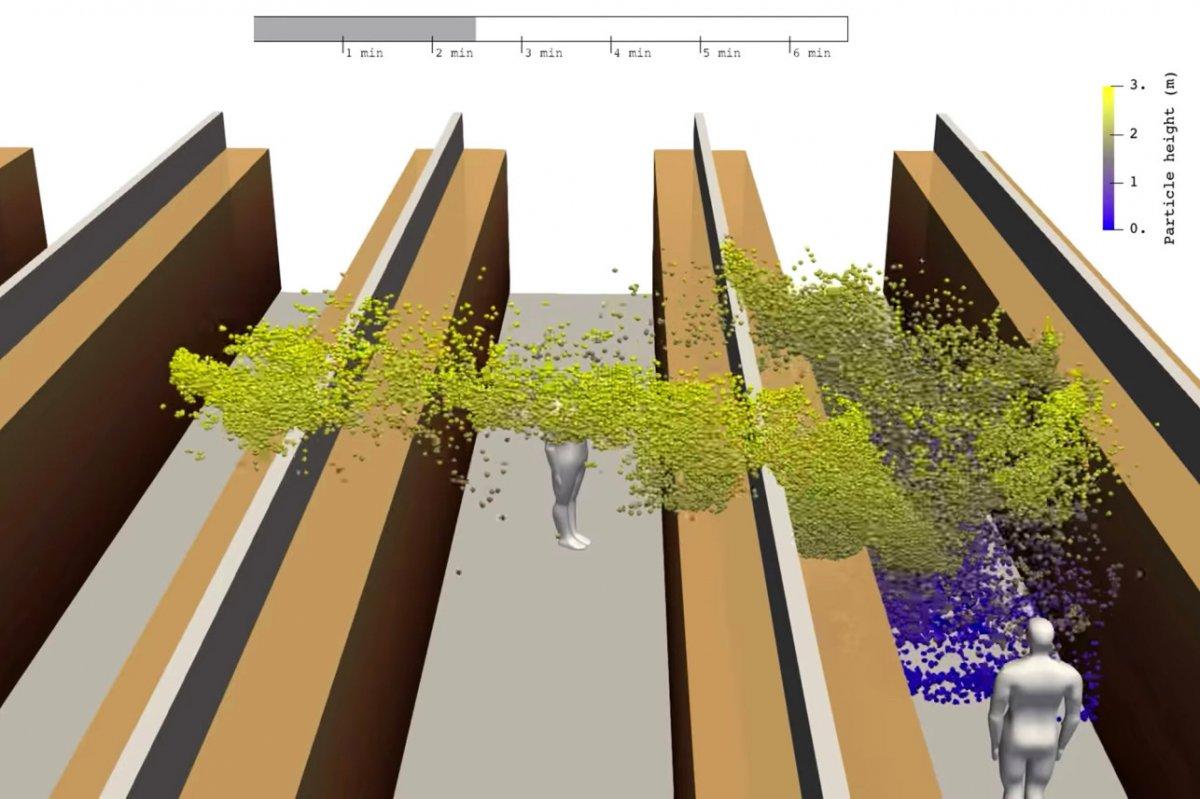 Markette koronanın yayılımını gösteren simülasyon