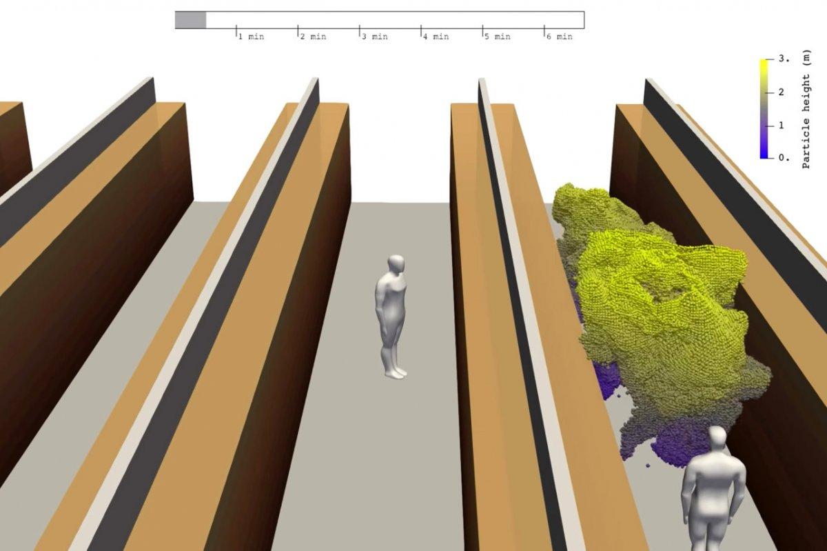 Markette koronanın yayılımını gösteren simülasyon