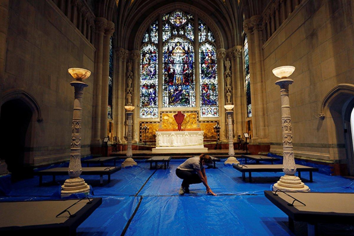 ABD'de kilise, koronavirüs hastanesine dönüştürüldü