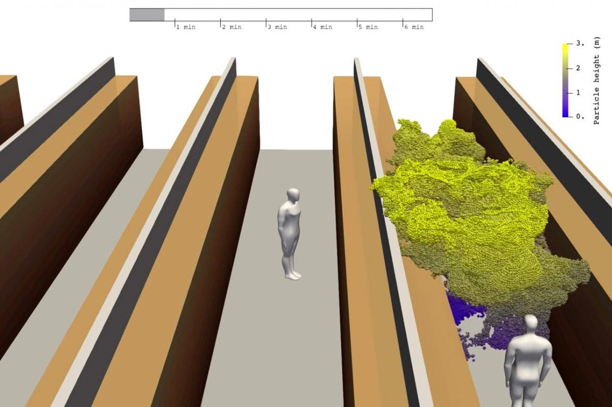 Markette koronanın yayılımını gösteren simülasyon