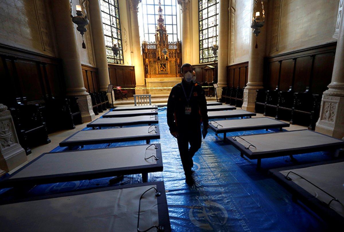 ABD'de kilise, koronavirüs hastanesine dönüştürüldü