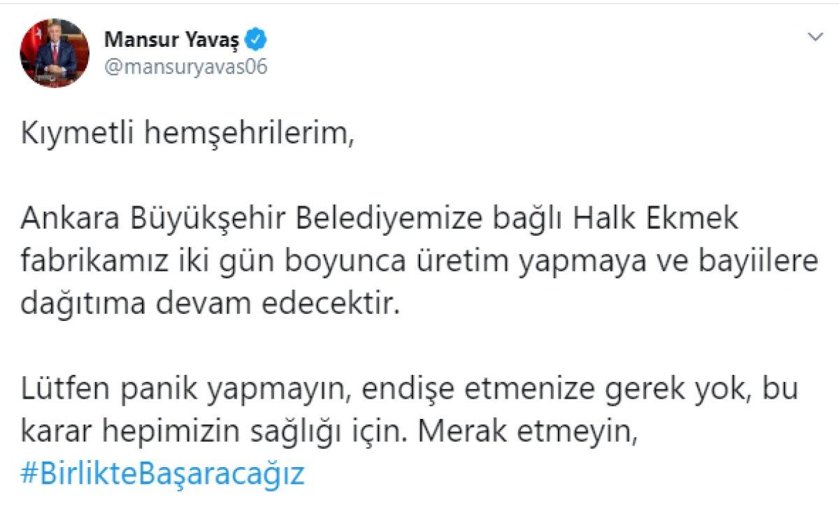 Mansur Yavaş'tan eve dönün çağrısı