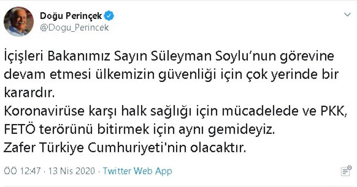 Doğu Perinçek'ten Süleyman Soylu yorumu: Aynı gemideyiz