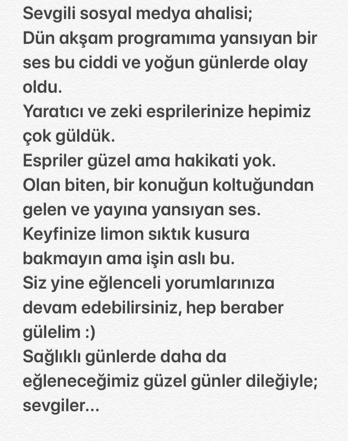 Veyis Ateş'e göre yellenme sesi konuklarından geldi