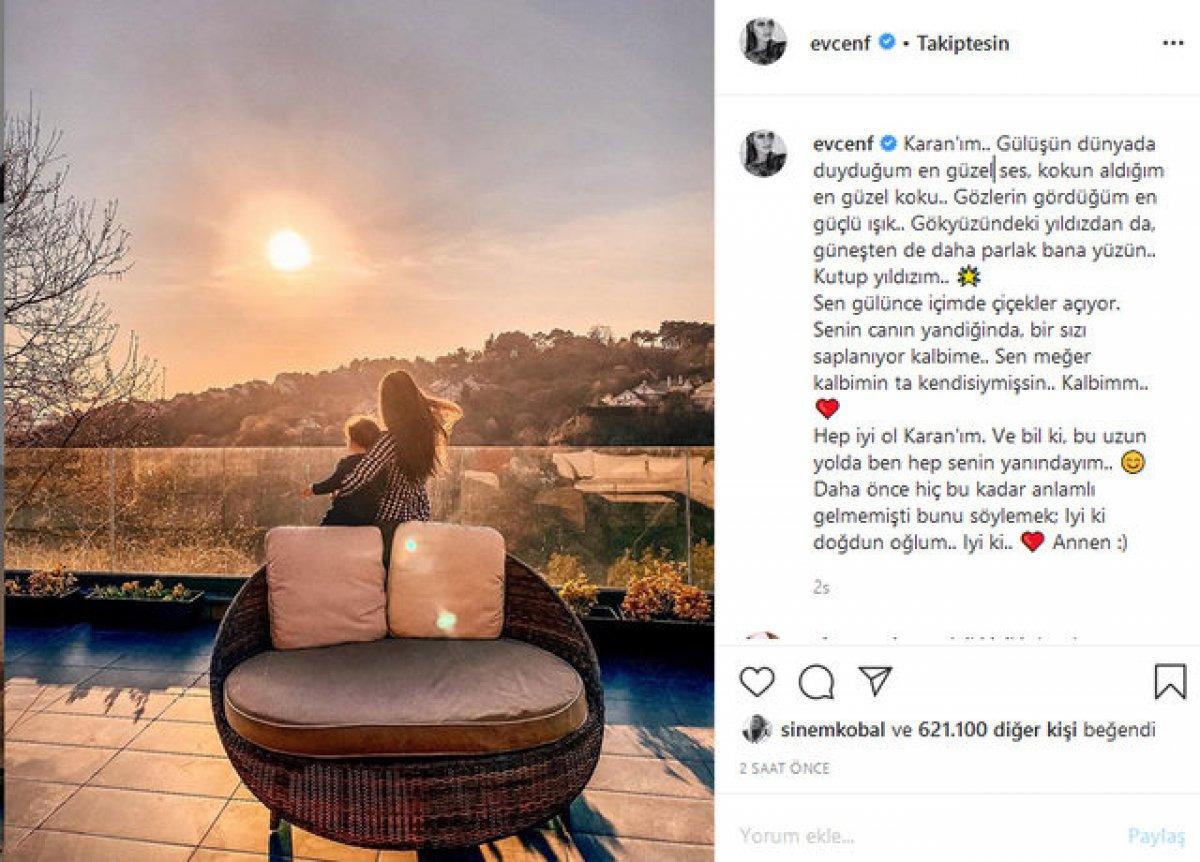 Fahriye Evcen'den oğlu Karan'lı yeni fotoğraf