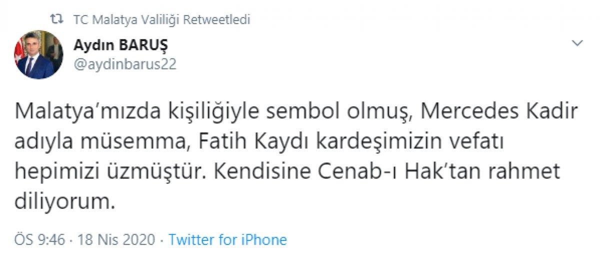 Malatya'nın sevilen ismi Mercedes Kadir yaşamını yitirdi