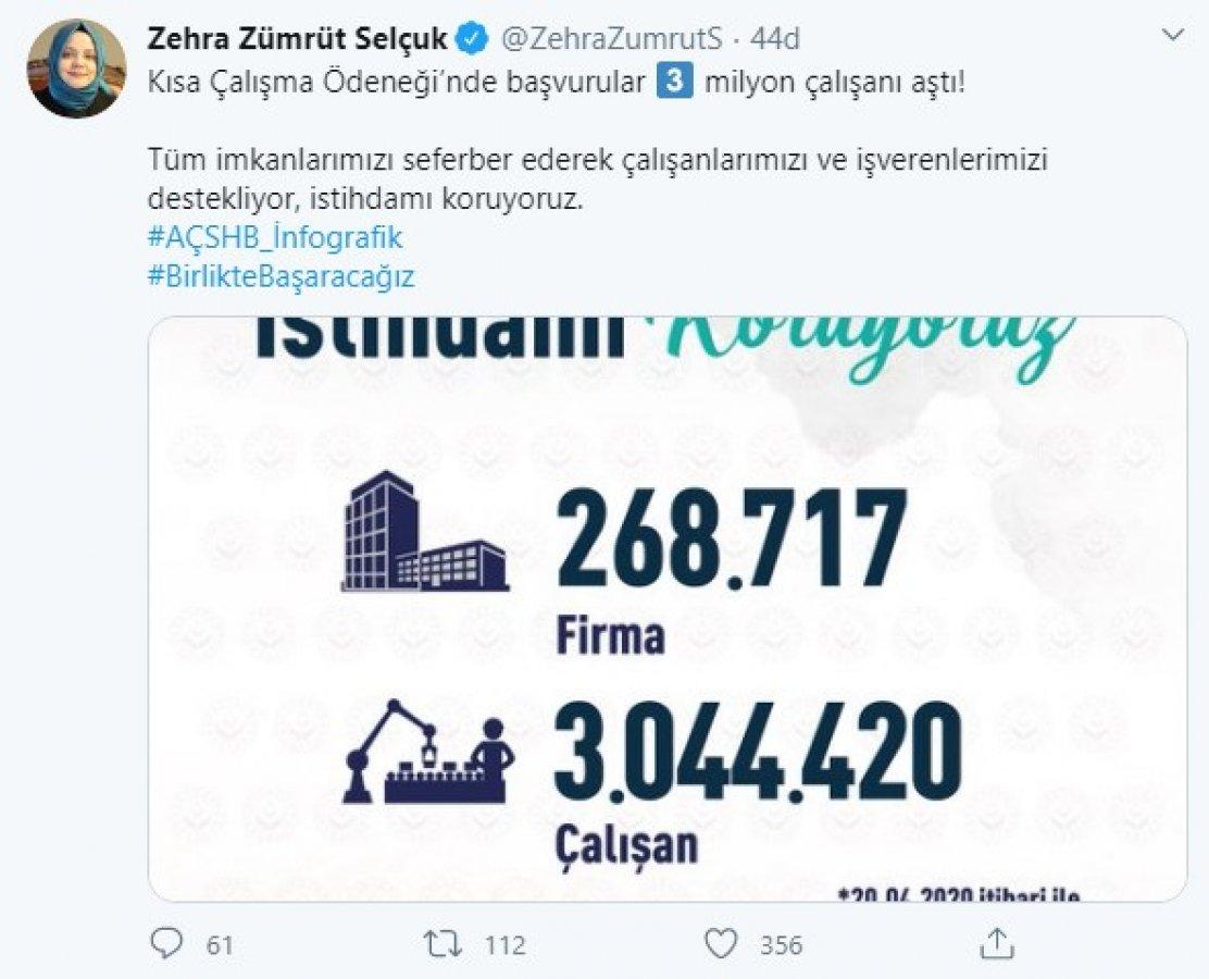 Bakan Selçuk, kısa çalışma ödeneğine başvuran firma sayısını açıkladı