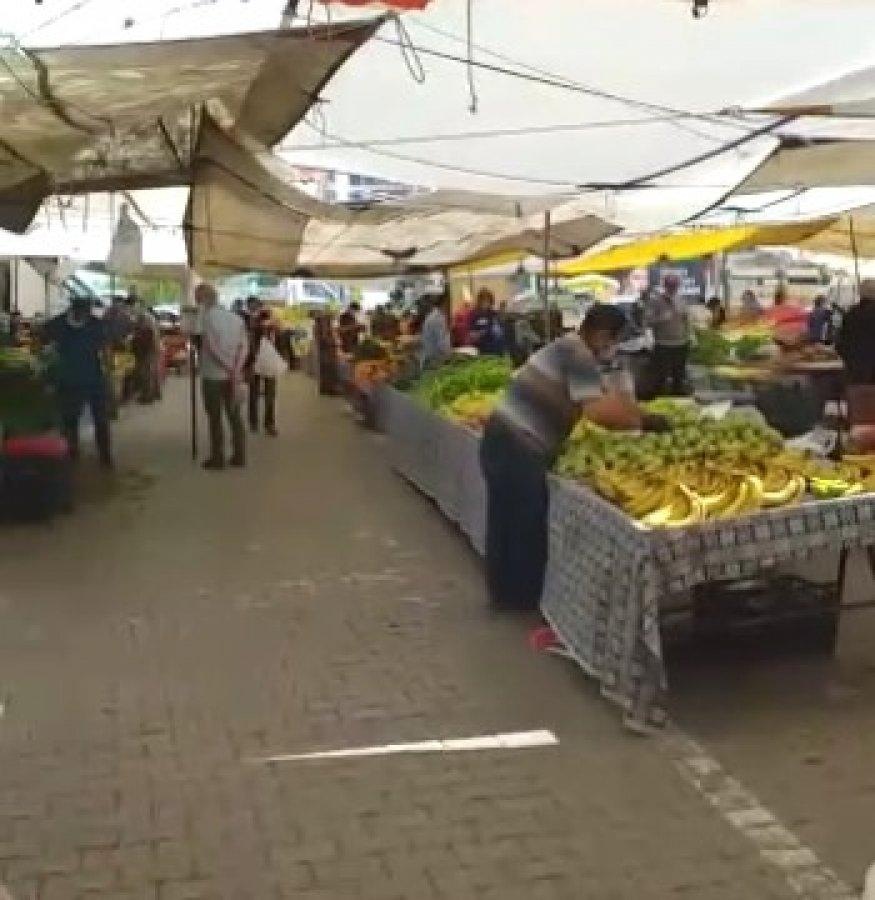 Pazartesi pazarında koronaya karşı önlem alınmadı