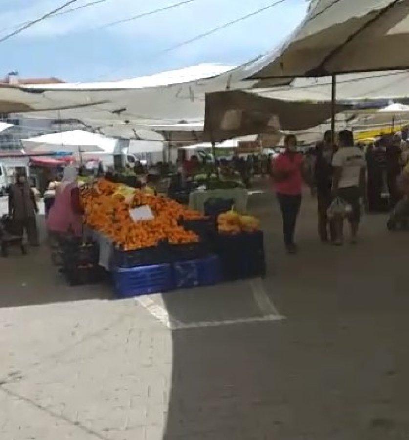 Pazartesi pazarında koronaya karşı önlem alınmadı