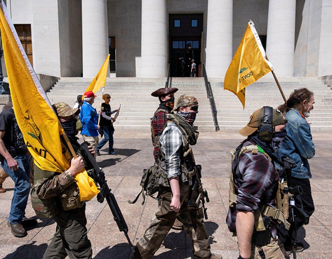 ABD'de silahlı karantina protestosu