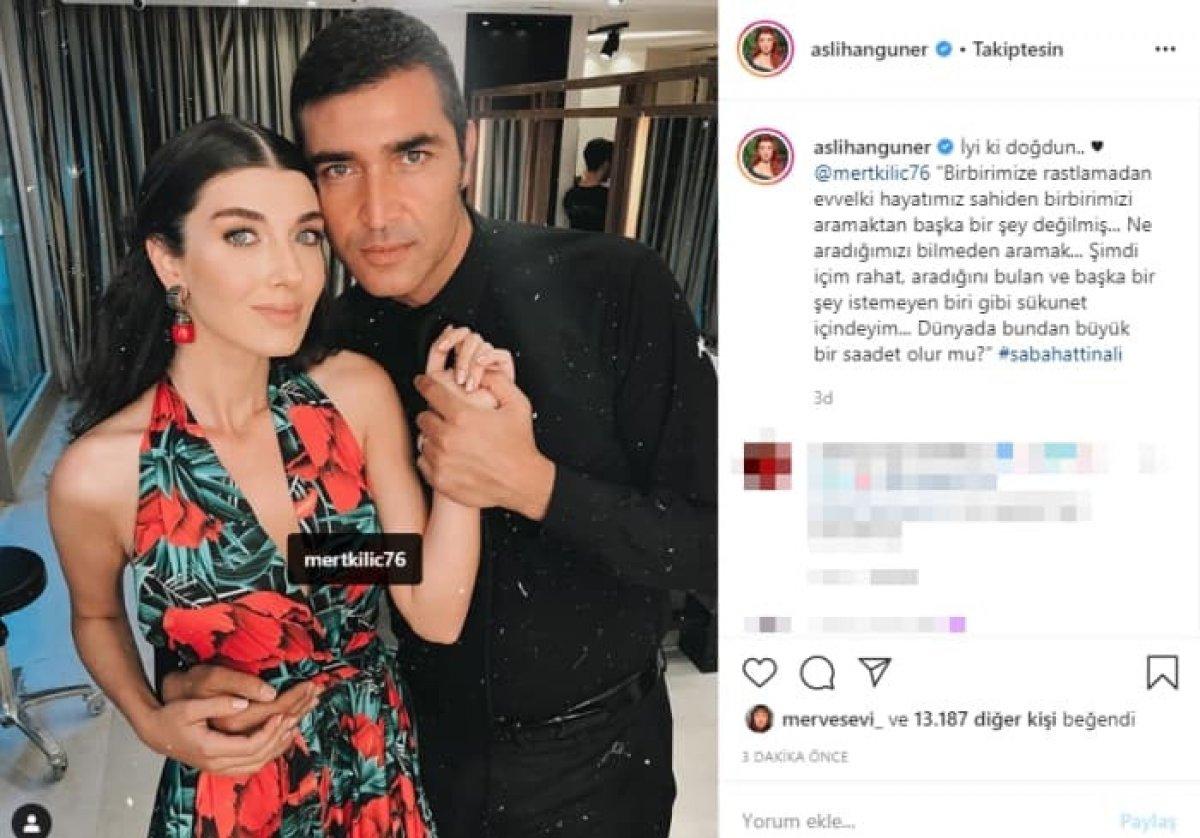Aslıhan Güner'den eşi Mert Kılıç'a romantik mesaj
