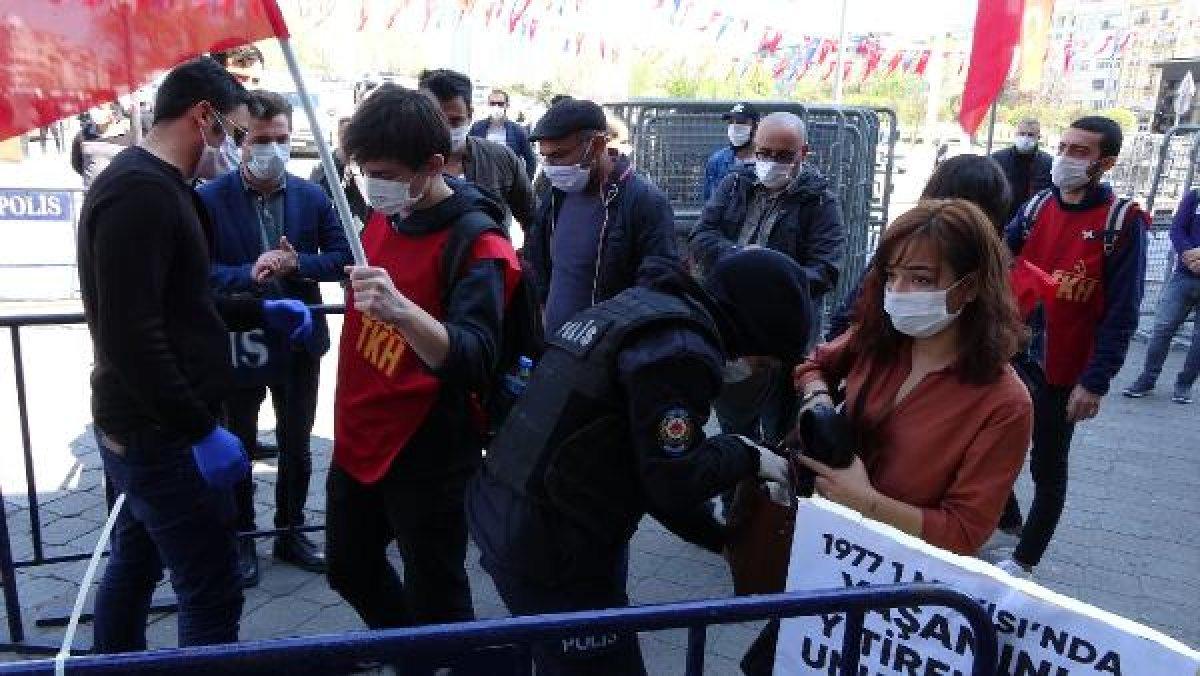 İstanbul'da sosyal mesafeli 1 Mayıs anması