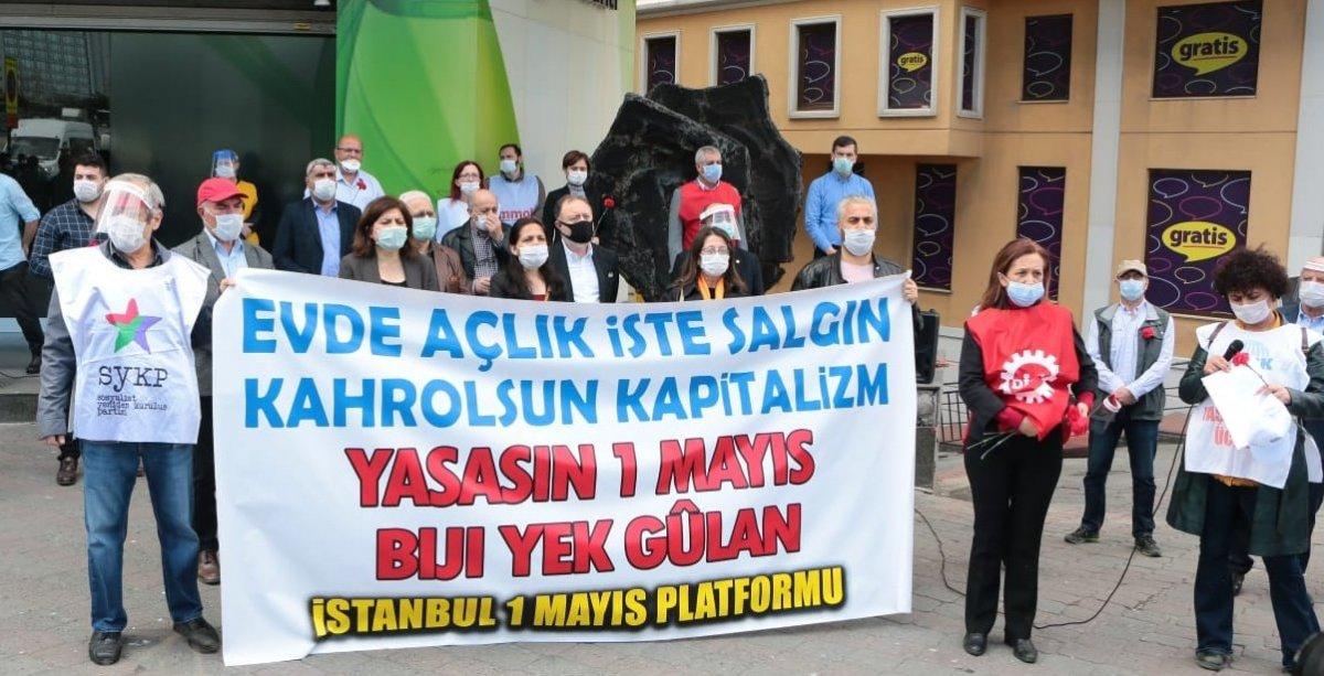 Taksim'de koronaya rağmen 1 Mayıs anması