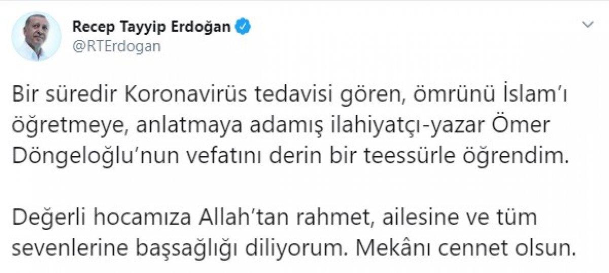 İlahiyatçı Ömer Döngeloğlu koronavirüse yenik düştü