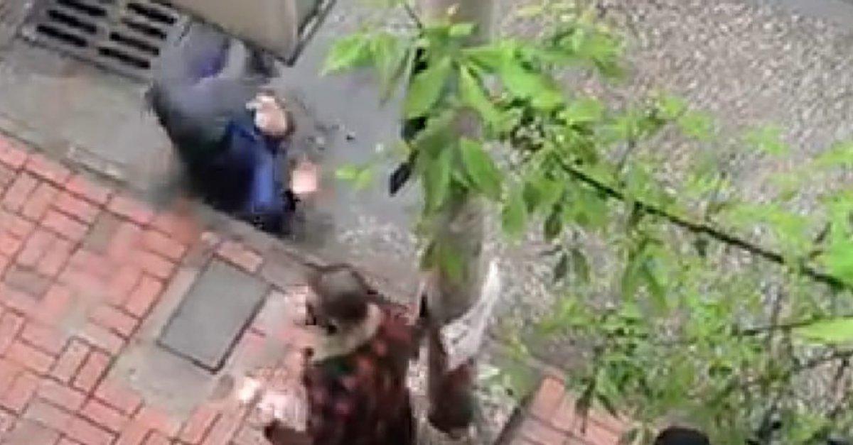 Bankanın önünde sıra kavgasında yumruklar konuştu