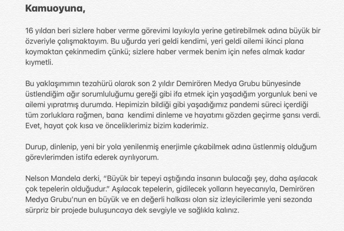 Buket Aydın istifa etti