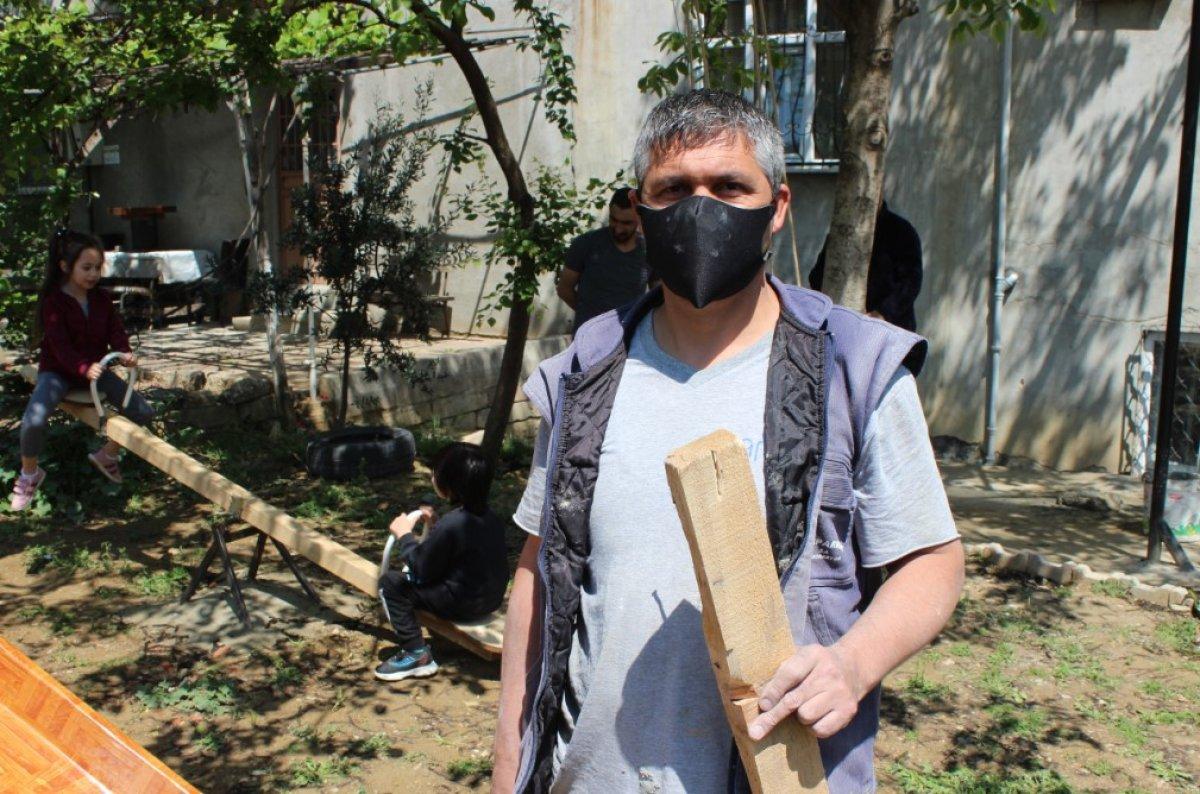 Çocukları istedi, babaları evin bahçesine park yaptı