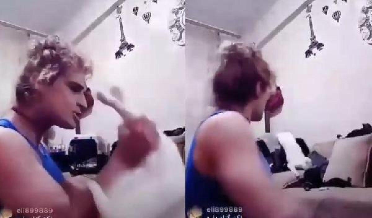 Canlı yayında kedisini dövdü