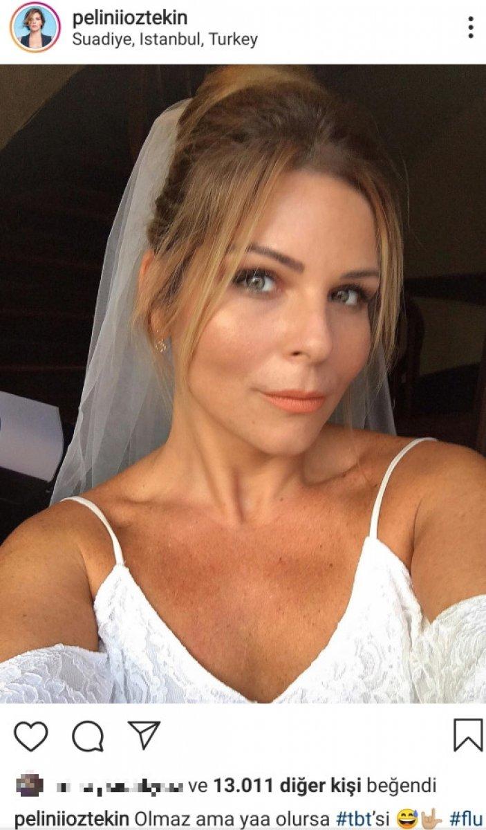 Pelin Öztekin'den gelinlikli paylaşım