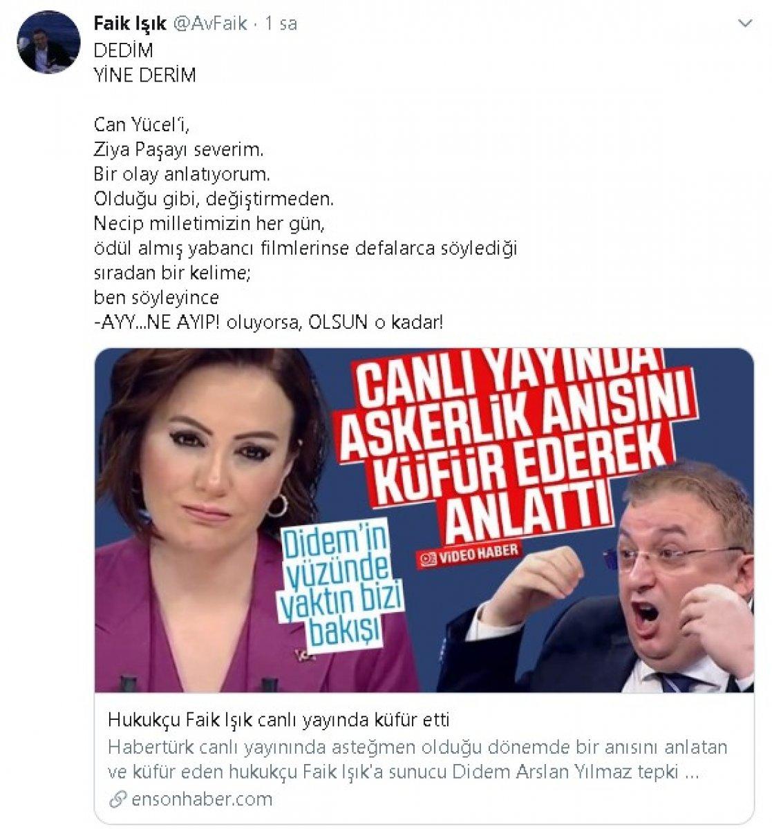 Hukukçu Faik Işık canlı yayında küfür etti