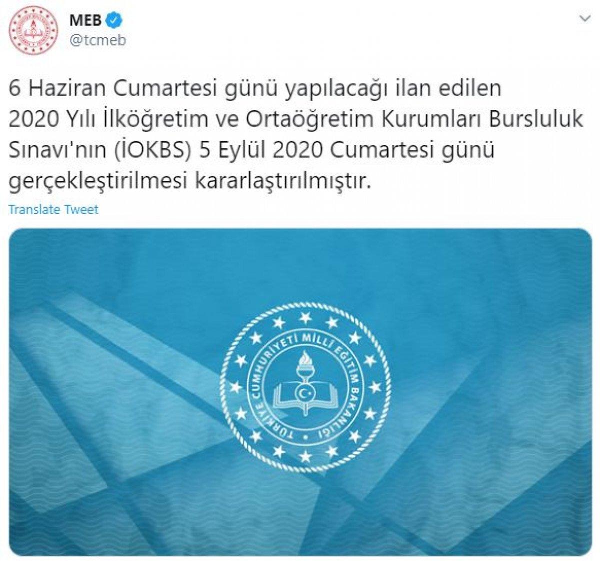 İlköğretim ve Ortaöğretim bursluluk sınavı ertelendi