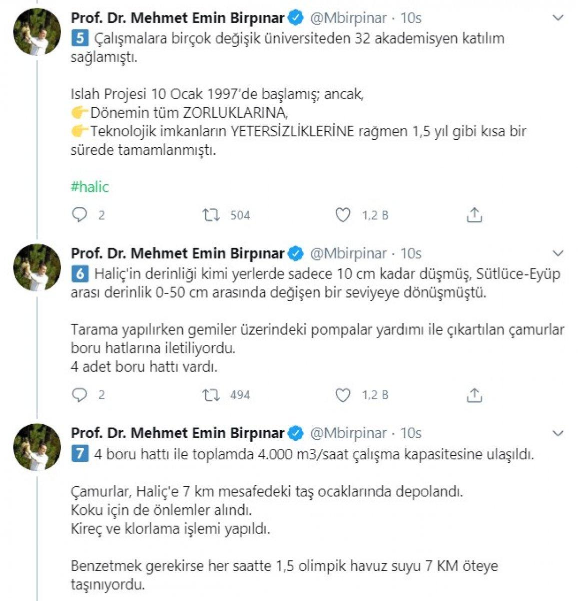 Bakan Yardımcısı Birpınar, Haliç gerçeğini yazdı