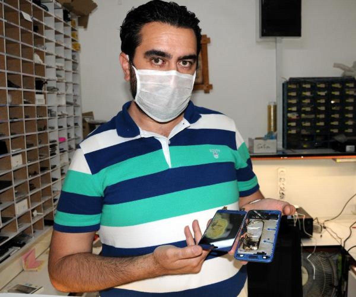Kayseri'de patlayan cep telefonu paniğe sebep oldu