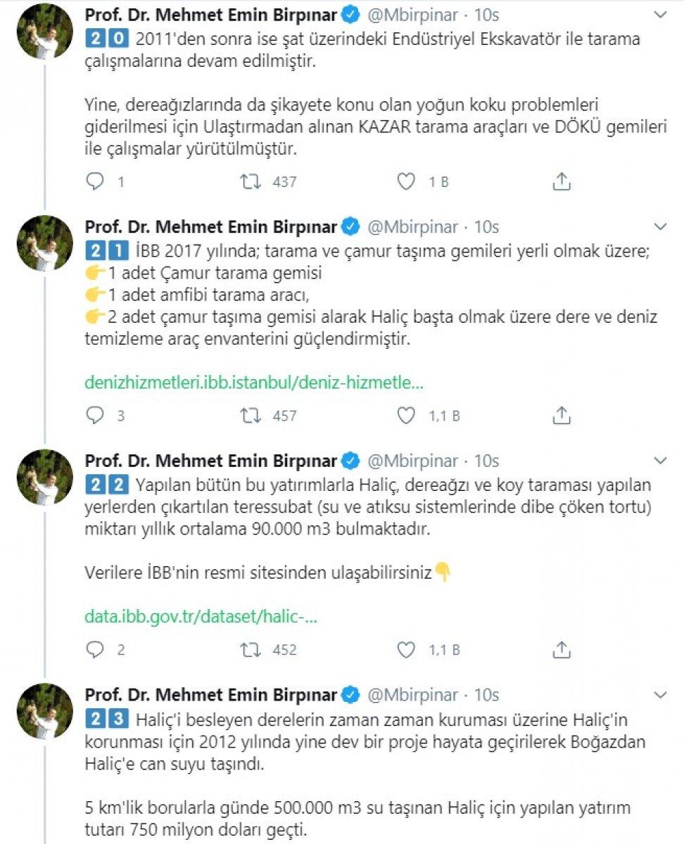 Bakan Yardımcısı Birpınar, Haliç gerçeğini yazdı