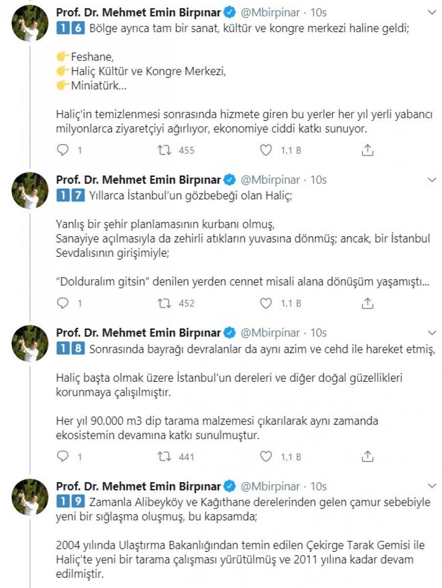 Bakan Yardımcısı Birpınar, Haliç gerçeğini yazdı