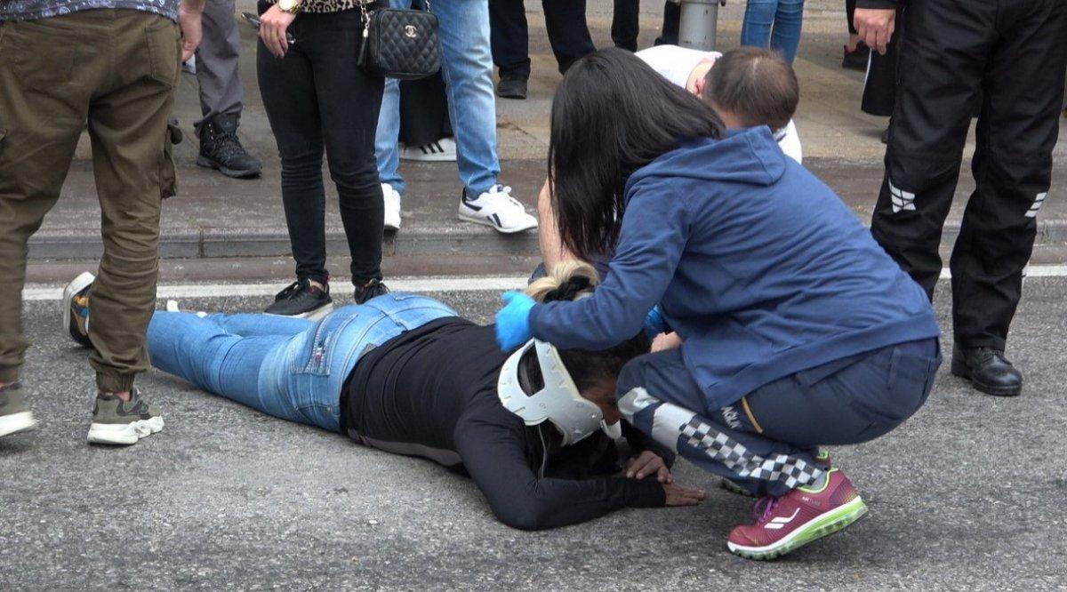 Denizli'de köpekten korkan kadın motosikletten düştü