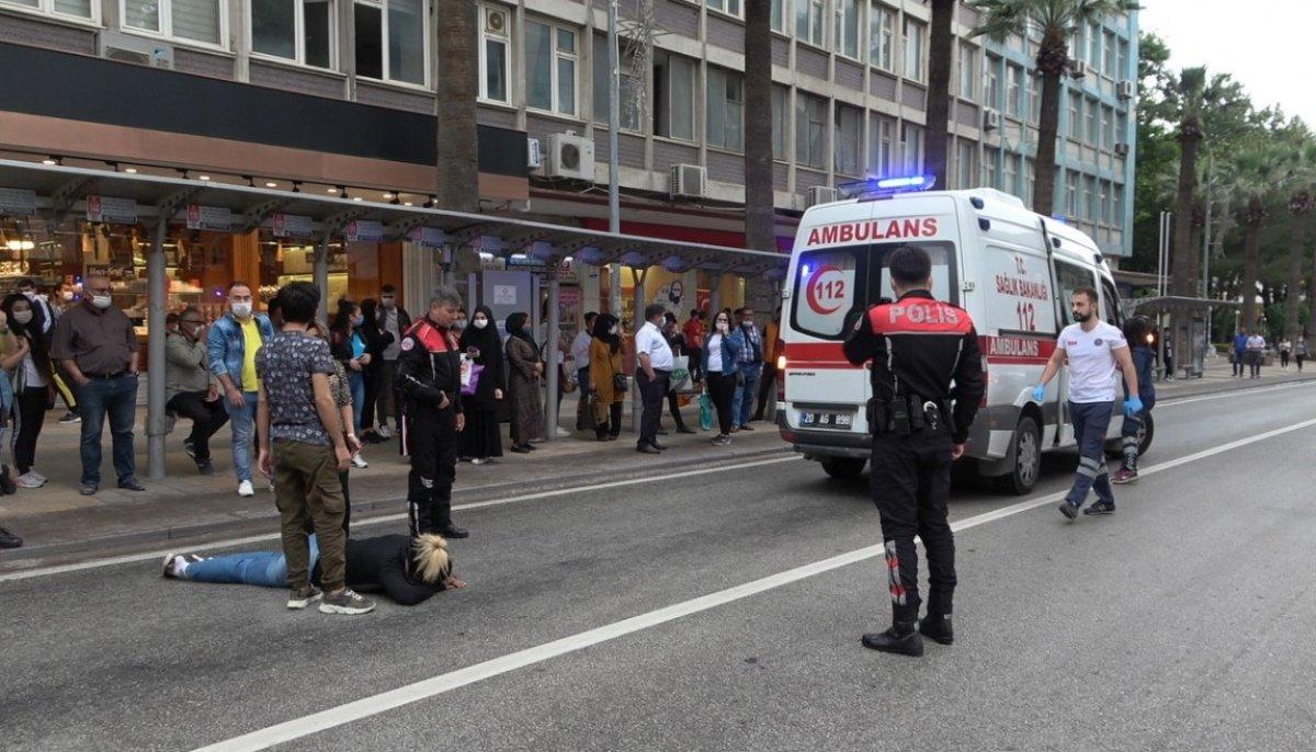 Denizli'de köpekten korkan kadın motosikletten düştü