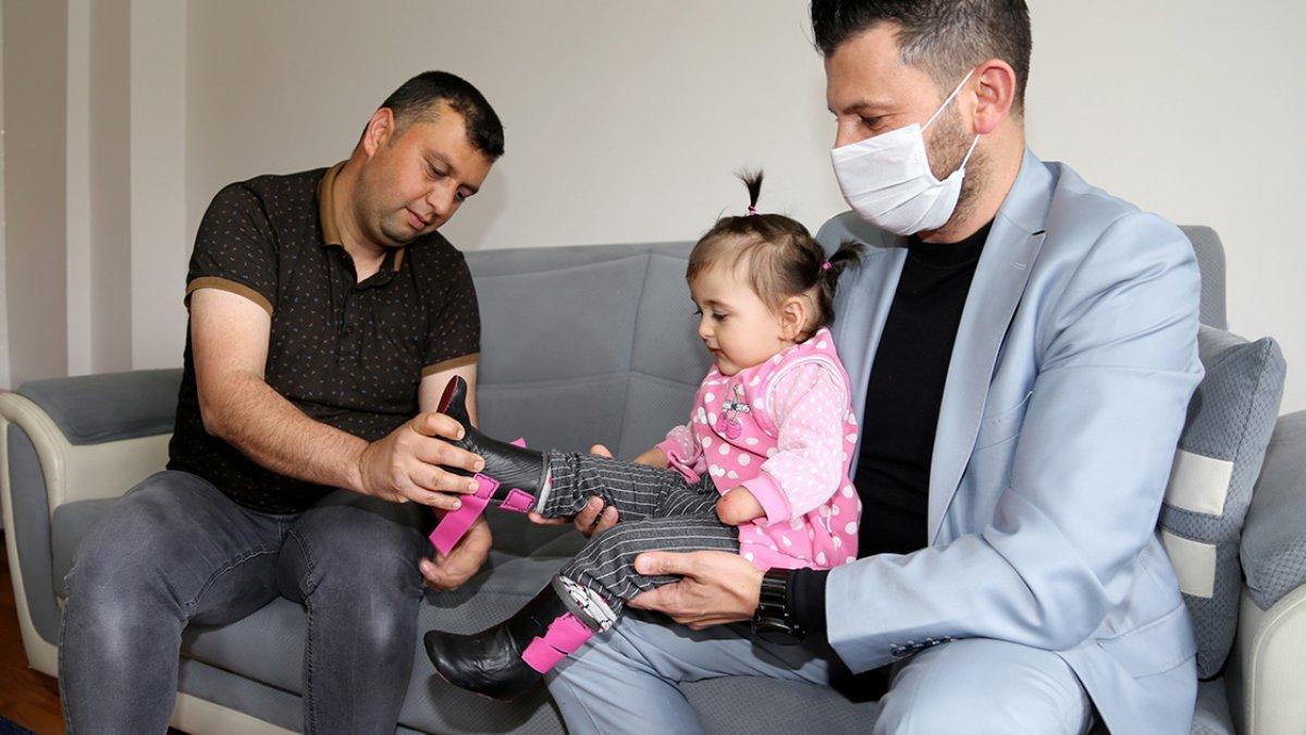 Minik Hira Nur'a bayram hediyesi, protez ayaklar oldu