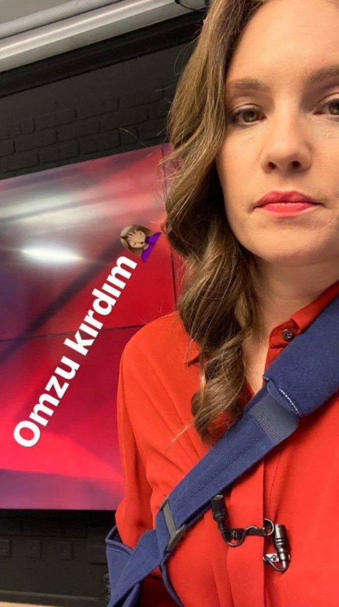 Nevşin Mengü bisikletten düştü