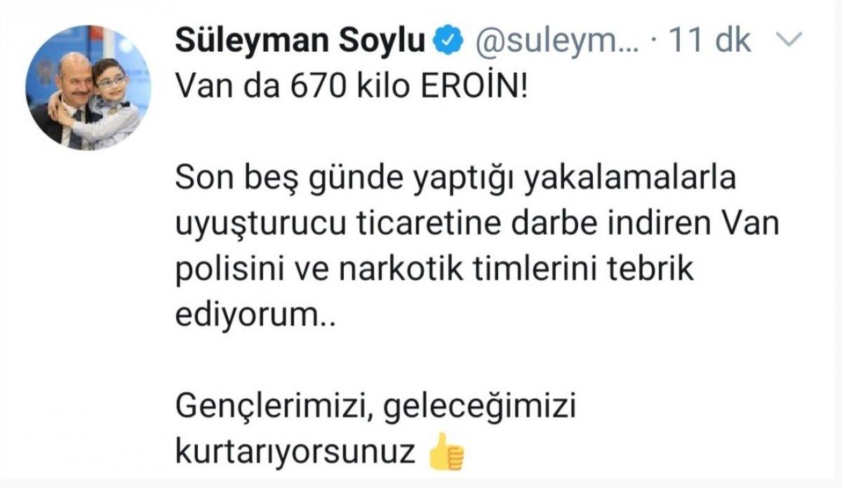 Van'da toprağa gömülü 248 kilo eroin bulundu