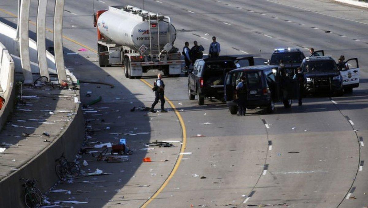 ABD'de, tankeri göstericilerin üzerine sürdü