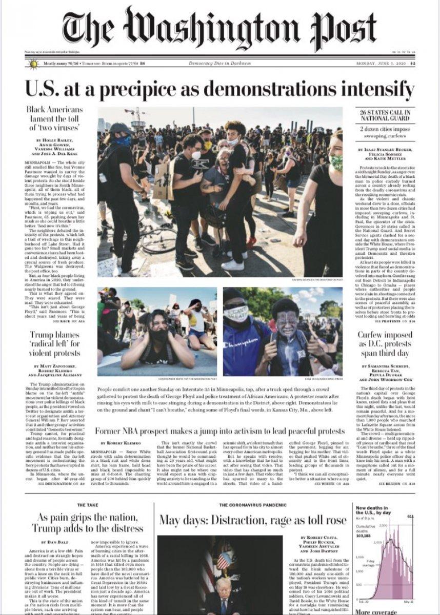 ABD basınında protesto manşetleri