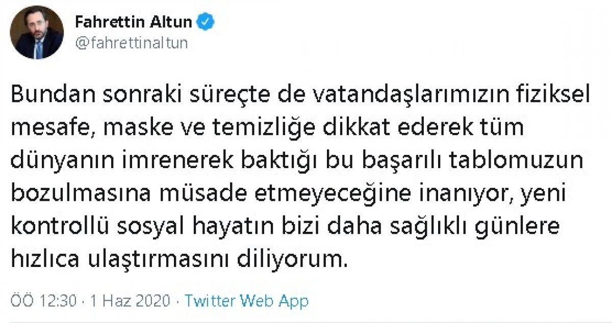 Fahrettin Altun: 1 Haziran ile yeni bir sürece giriyoruz