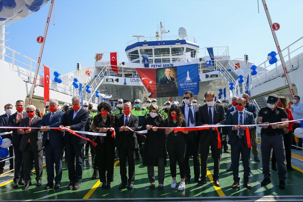 Fethi Sekin'in isminin verildiği feribot denize indirildi