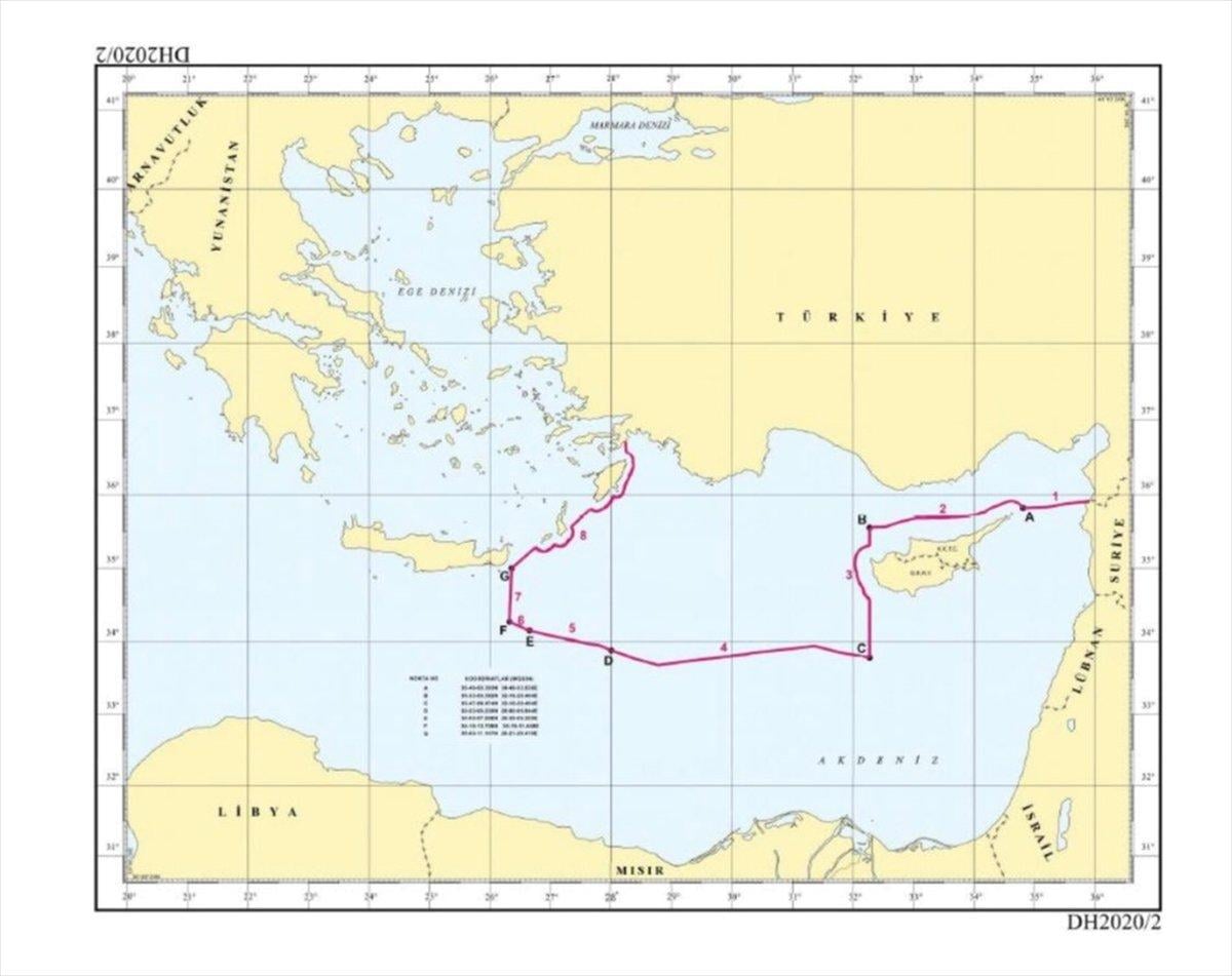 Türkiye'nin Doğu Akdeniz'de yeni ruhsat sahaları haritası