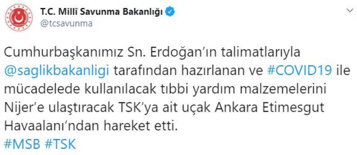 Türkiye'den Nijer'e tıbbi malzeme yardımı