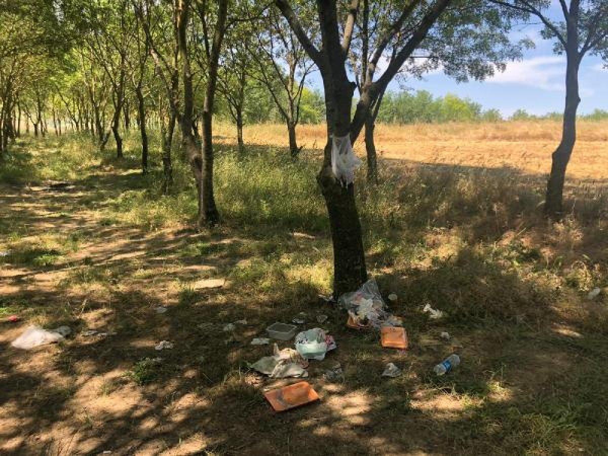 Arnavutköy'de piknik yapanlardan geriye çöpler kaldı