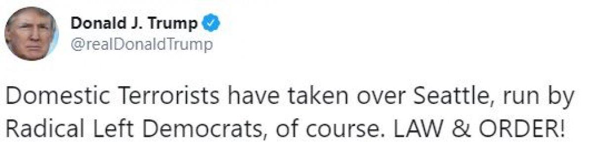 Trump: Seattle anarşistlerden temizlenmezse ben yaparım