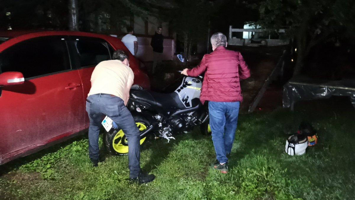 Düzce'de polisin üzerine motosiklet sürdü