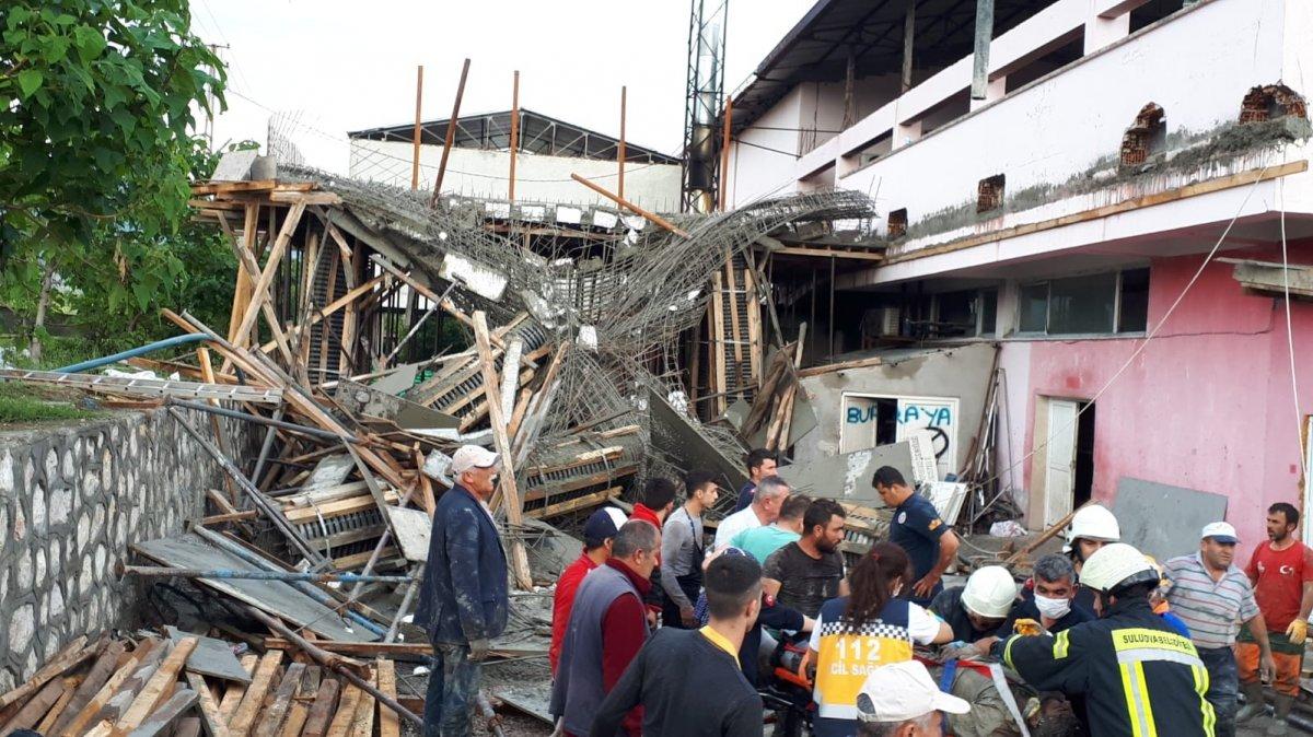 Amasya'da fabrika inşaatında göçük