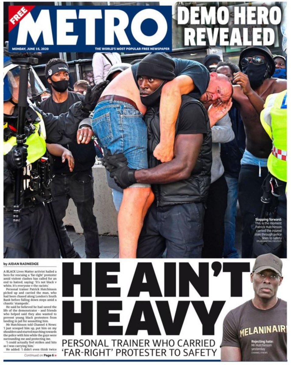 Aşırı sağcıyı kurtaran siyahi, İngiliz basınında