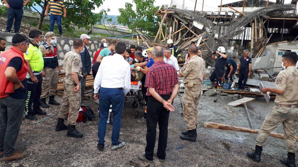 Amasya'da fabrika inşaatında göçük