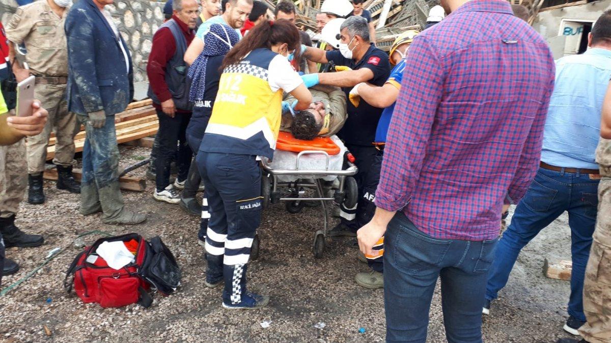Amasya'da fabrika inşaatında göçük